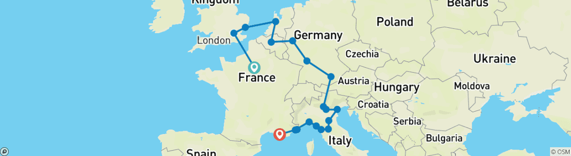 Imagen de un mapa que muestra la ruta del circuito
