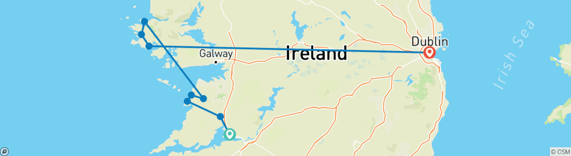 Image d'une carte montrant l'itinéraire du circuit