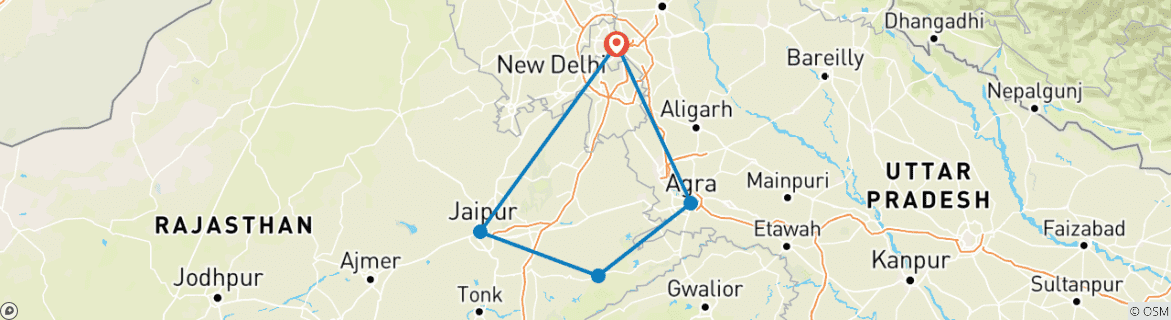 Imagen de un mapa que muestra la ruta del circuito