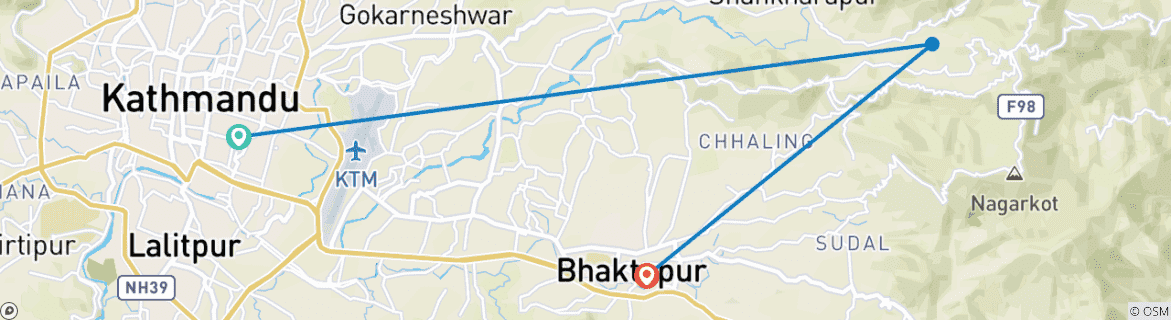 Image d'une carte montrant l'itinéraire du circuit