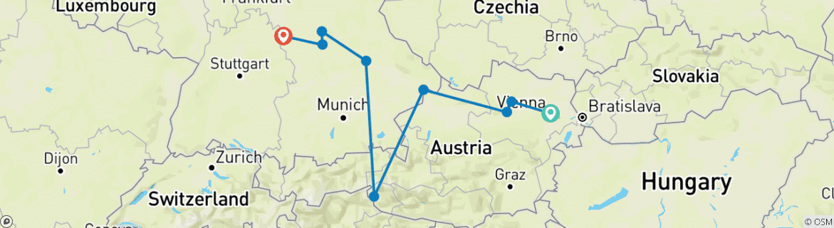 Imagen de un mapa que muestra la ruta del circuito