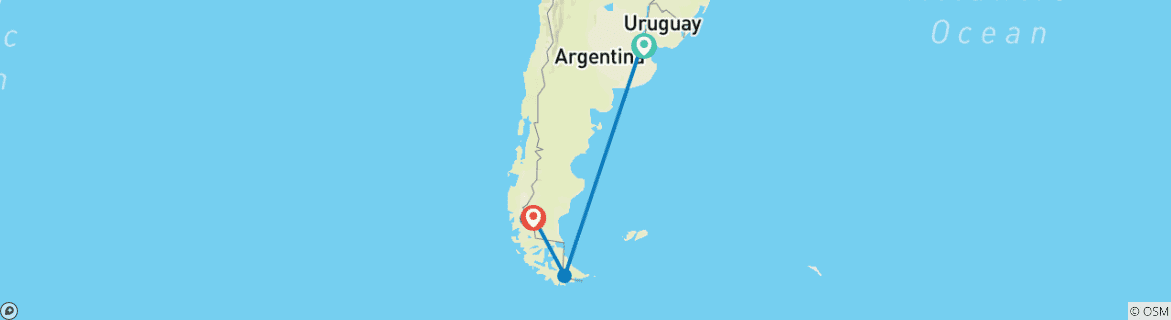 Image d'une carte montrant l'itinéraire du circuit