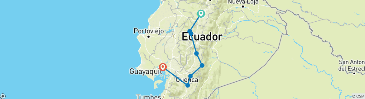 Imagen de un mapa que muestra la ruta del circuito