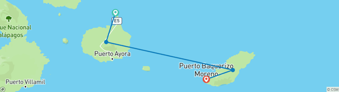 Karte mit der Reiseroute