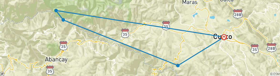 Imagen de un mapa que muestra la ruta del circuito