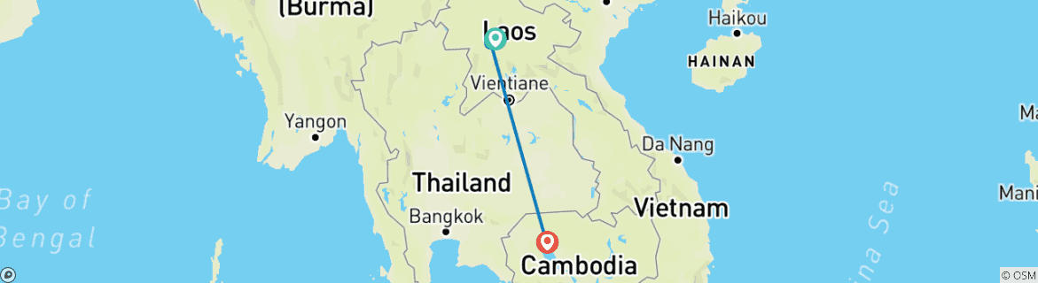 Image d'une carte montrant l'itinéraire du circuit