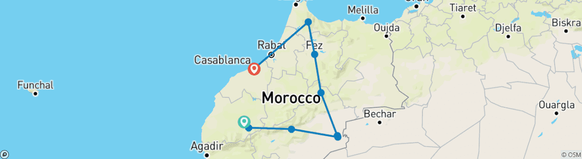 Imagen de un mapa que muestra la ruta del circuito