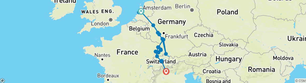 Imagen de un mapa que muestra la ruta del circuito