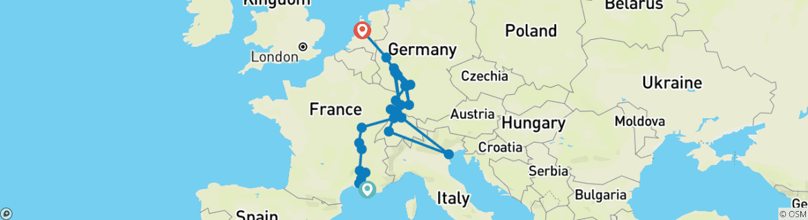 Imagen de un mapa que muestra la ruta del circuito