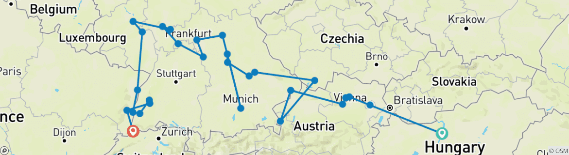 Imagen de un mapa que muestra la ruta del circuito