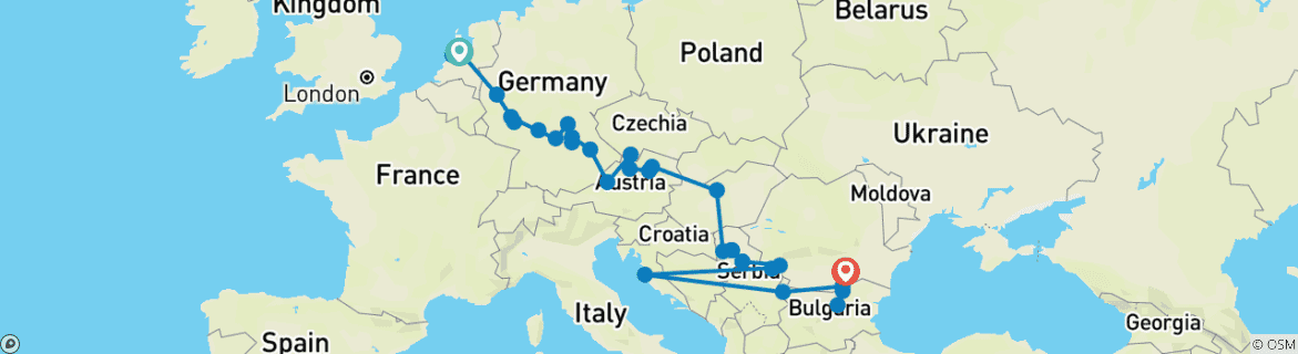 Imagen de un mapa que muestra la ruta del circuito