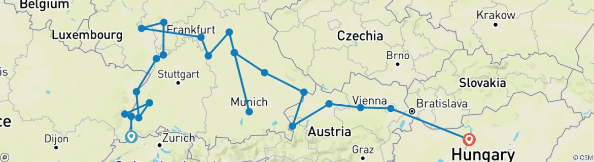 Imagen de un mapa que muestra la ruta del circuito