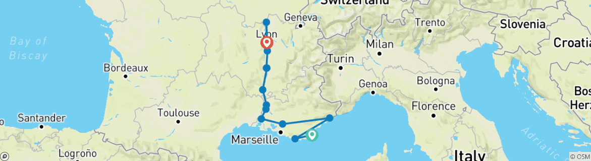 Imagen de un mapa que muestra la ruta del circuito