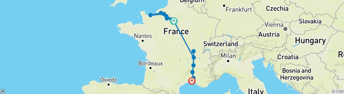 Imagen de un mapa que muestra la ruta del circuito