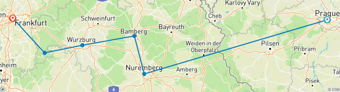 Image d'une carte montrant l'itinéraire du circuit