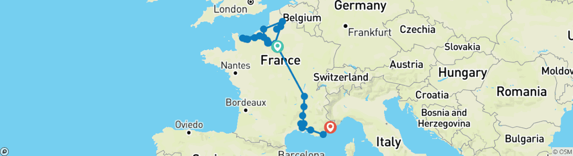 Imagen de un mapa que muestra la ruta del circuito