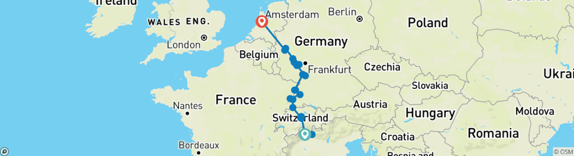 Imagen de un mapa que muestra la ruta del circuito