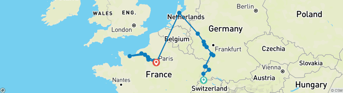 Imagen de un mapa que muestra la ruta del circuito