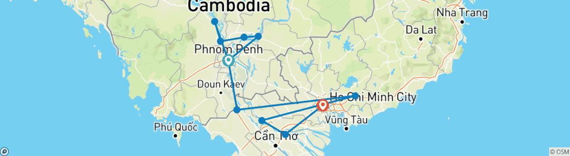 Imagen de un mapa que muestra la ruta del circuito