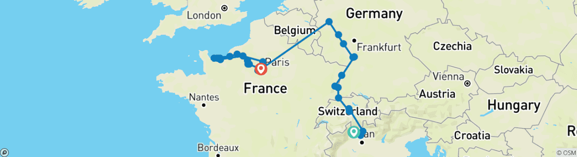 Imagen de un mapa que muestra la ruta del circuito
