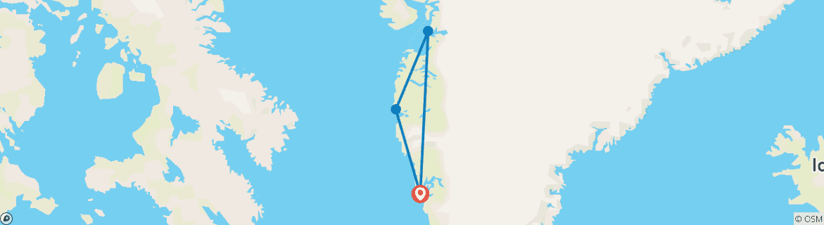 Image d'une carte montrant l'itinéraire du circuit