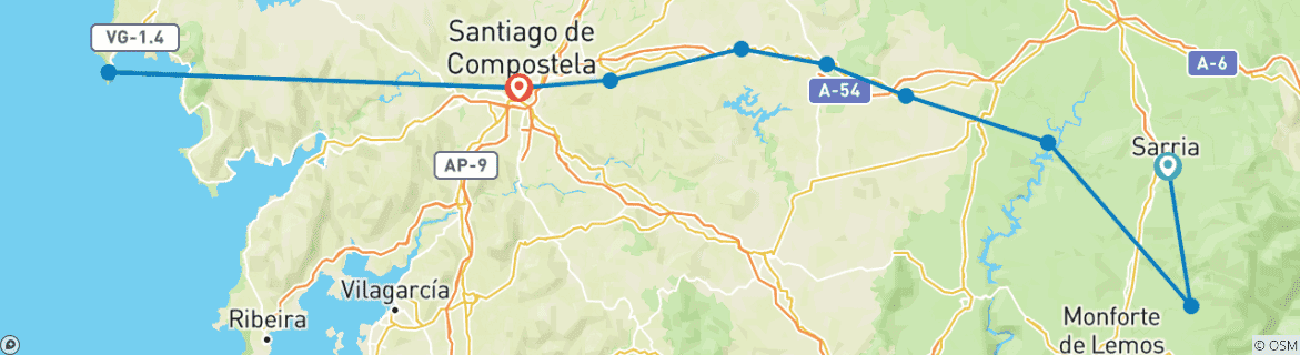 Imagen de un mapa que muestra la ruta del circuito