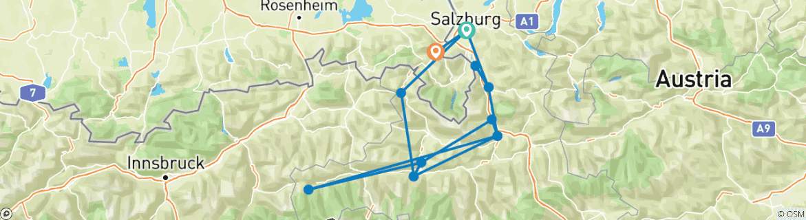 Imagen de un mapa que muestra la ruta del circuito