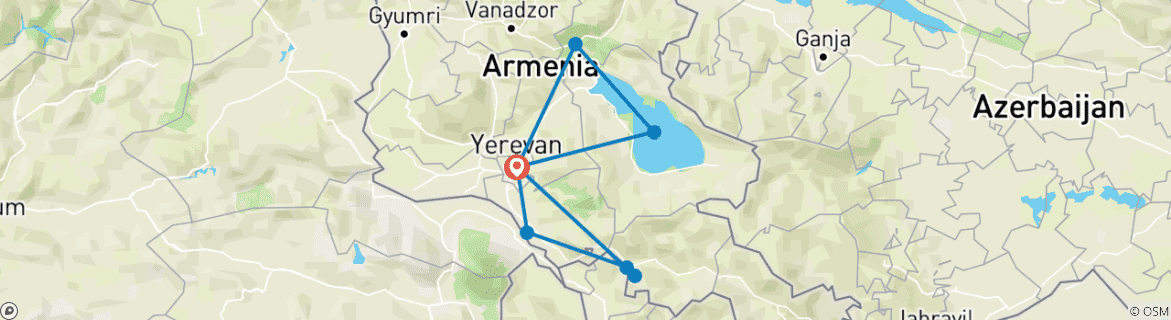 Karte mit der Reiseroute