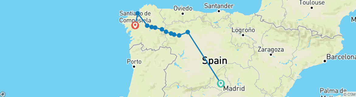 Foto van een kaart met de route van de rondreis