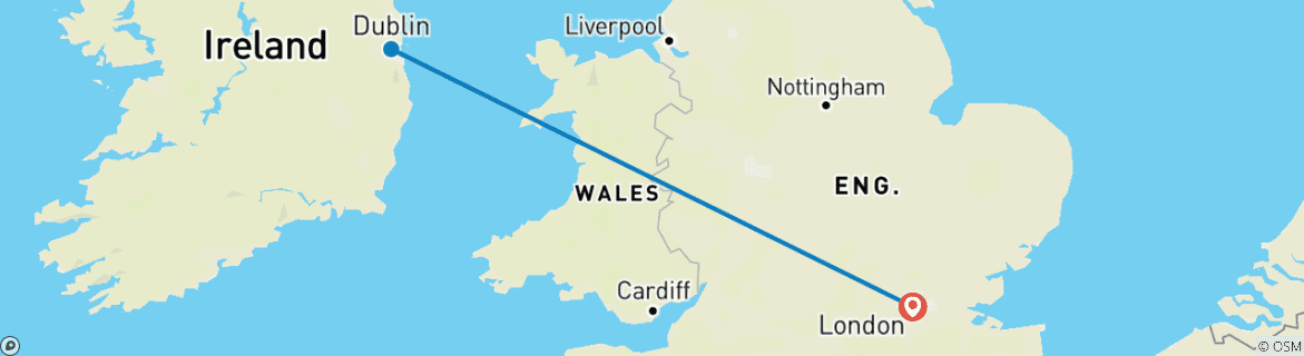 Image d'une carte montrant l'itinéraire du circuit