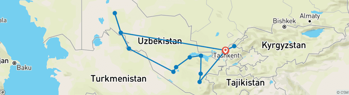 Image d'une carte montrant l'itinéraire du circuit