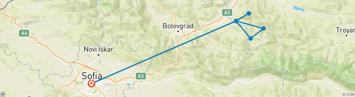 Image d'une carte montrant l'itinéraire du circuit