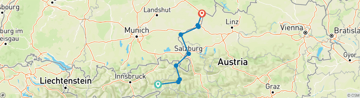 Imagen de un mapa que muestra la ruta del circuito