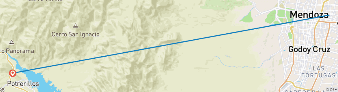 Image d'une carte montrant l'itinéraire du circuit