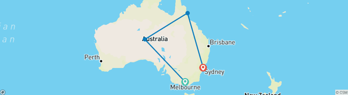 Image d'une carte montrant l'itinéraire du circuit