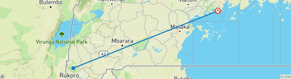 Foto van een kaart met de route van de rondreis