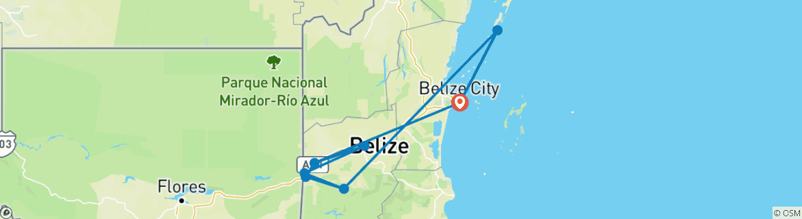 Image d'une carte montrant l'itinéraire du circuit