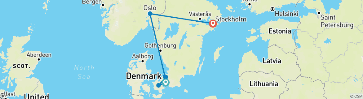 Image d'une carte montrant l'itinéraire du circuit