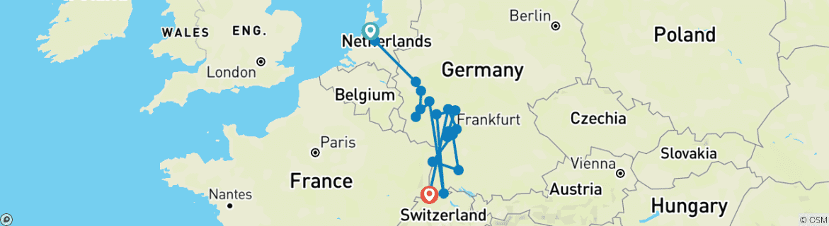 Imagen de un mapa que muestra la ruta del circuito