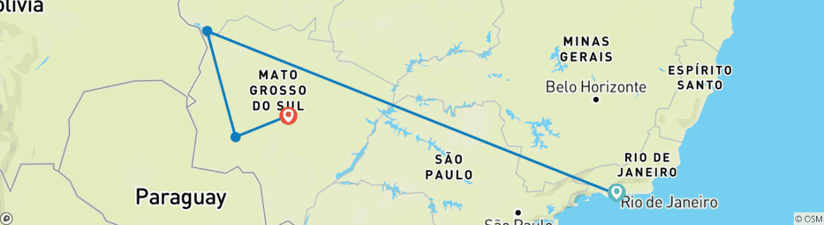 Image d'une carte montrant l'itinéraire du circuit