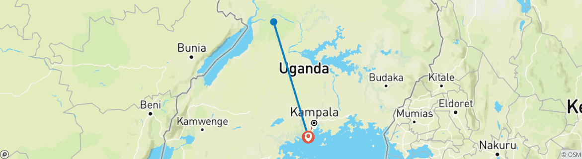 Foto van een kaart met de route van de rondreis