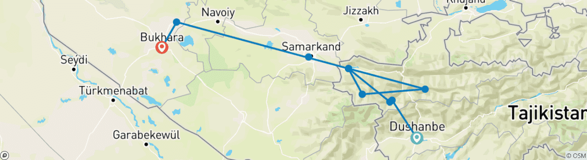 Imagen de un mapa que muestra la ruta del circuito