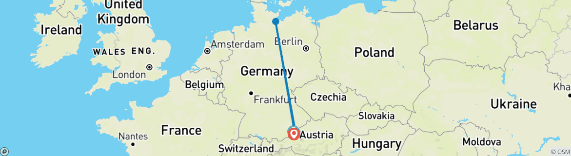 Image d'une carte montrant l'itinéraire du circuit