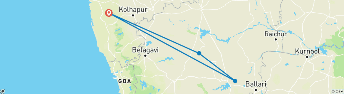 Image d'une carte montrant l'itinéraire du circuit