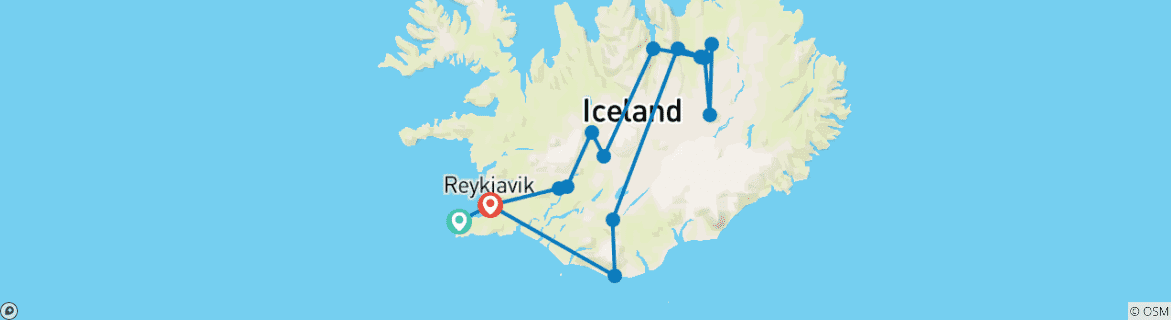 Karte mit der Reiseroute