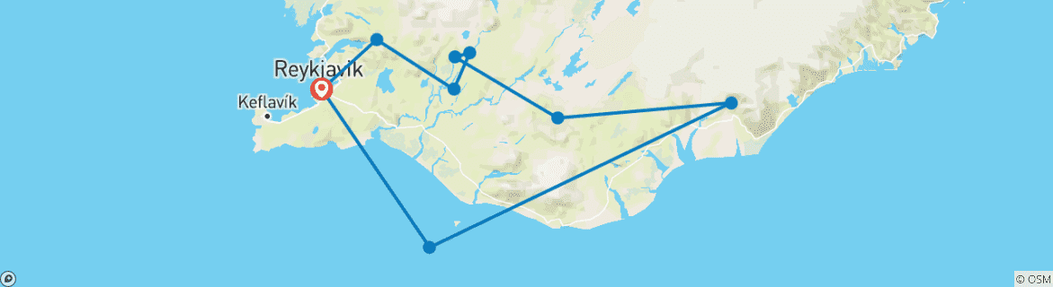 Karte mit der Reiseroute