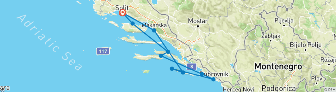 Imagen de un mapa que muestra la ruta del circuito