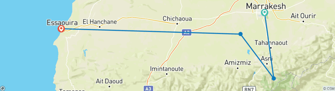 Imagen de un mapa que muestra la ruta del circuito