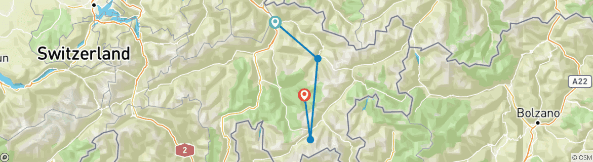 Karte mit der Reiseroute