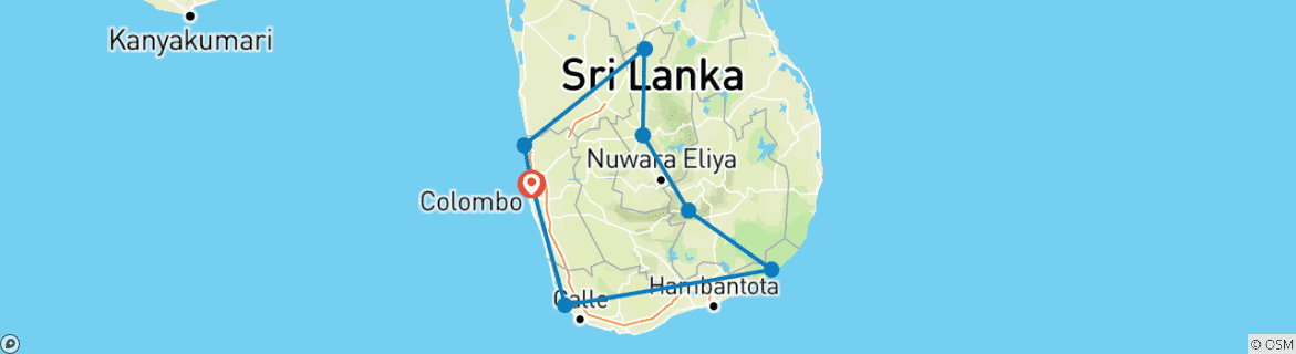 Karte mit der Reiseroute